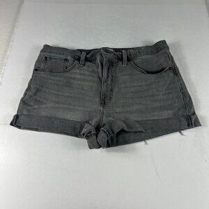 Madewell Jean Shorts Womens 33* High Rise Grey Cuffed Stretch Denim Jorts Tag 31